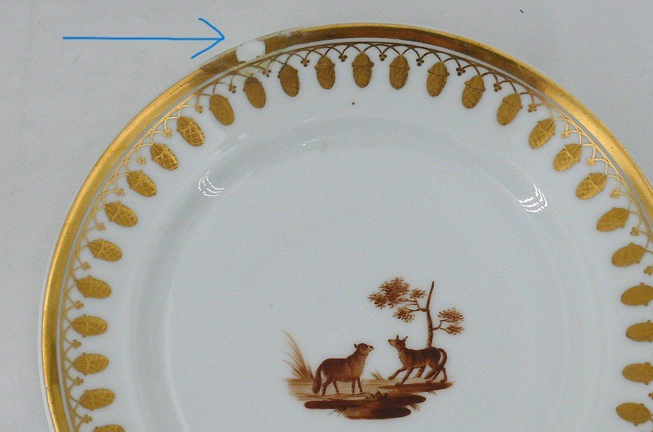 Manufacture De Foëcy, Porcelaine De Paris, 24 Assiettes Fables De Jean De La Fontaine, XIXe.-photo-8