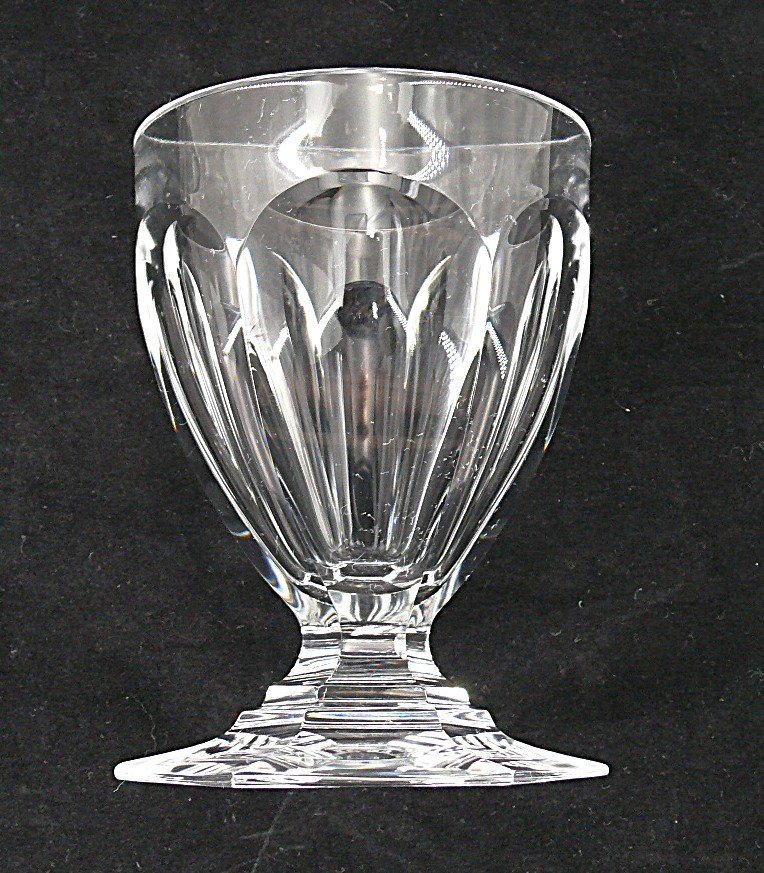 Baccarat Model Bourbon, 8 Wine Glasses, Crystal, Signed, 9.2 Cm, Excellent Condition.-photo-4