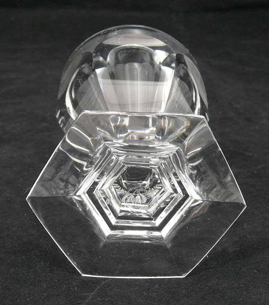 Baccarat Model Bourbon, 8 Wine Glasses, Crystal, Signed, 9.2 Cm, Excellent Condition.-photo-2