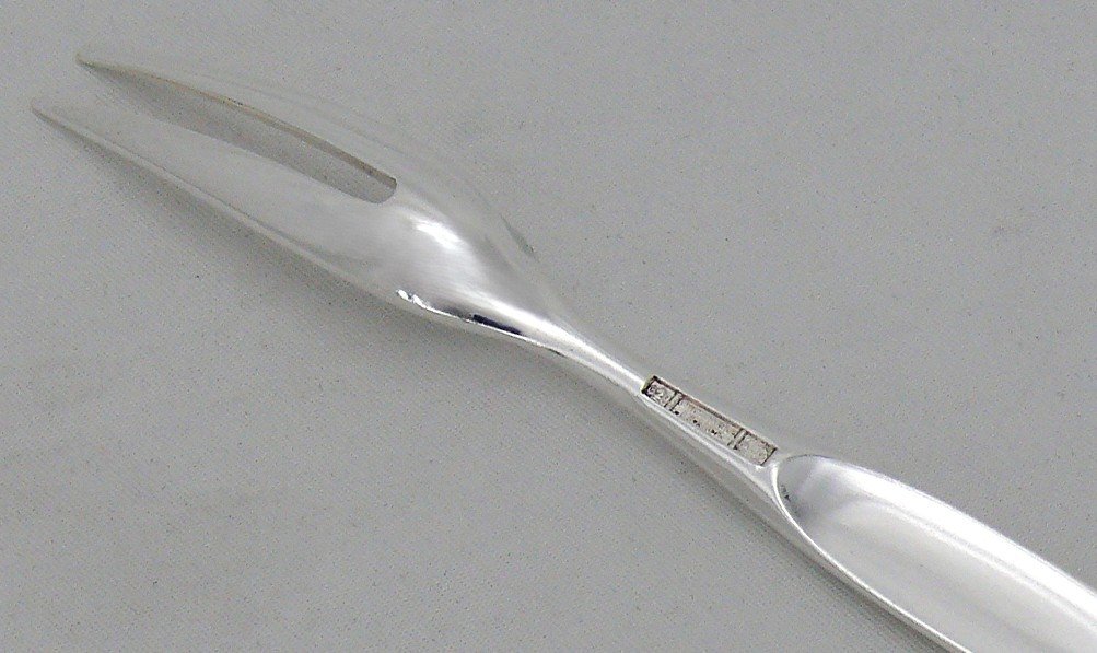 Christofle Duo Model, 12 Snail Forks, Shellfish, Silver Metal, Excellent Condition.-photo-3