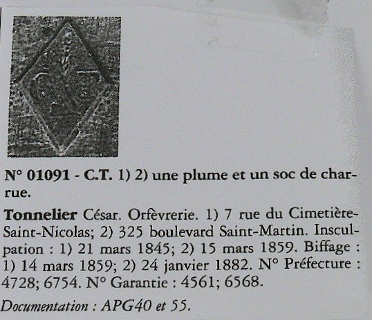 Tasse + Sous Tasse, Argent Massif Minerve, Napoléon III, César Tonnelier, Guillochée.-photo-8