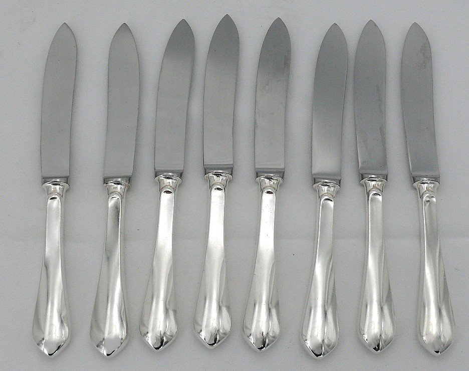 Ercuis Citeaux Model, 52-piece Cutlery Set, Silver-plated Metal, For 8 People, With Knives.-photo-4