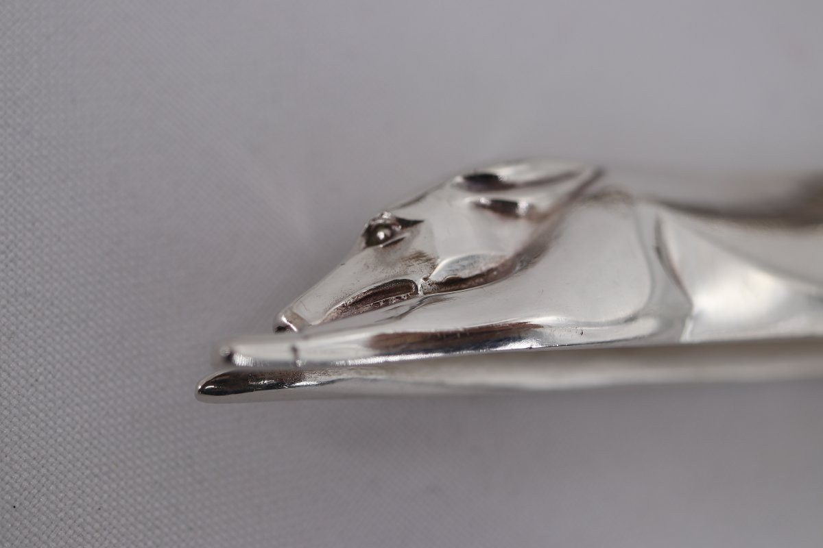 Christofle/gallia, 10 Edouard Marcel Sandoz Animal Knife Rests, Silver-plated Metal.-photo-4