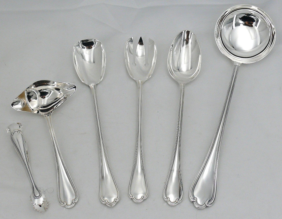 Ercuis Sully Model, 78-piece Silver-plated Metal Cutlery Set, Near New.-photo-1