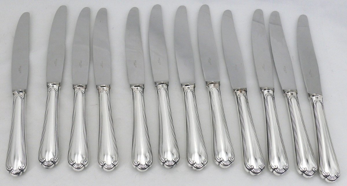 Ercuis Sully Model, 78-piece Silver-plated Metal Cutlery Set, Near New.-photo-2