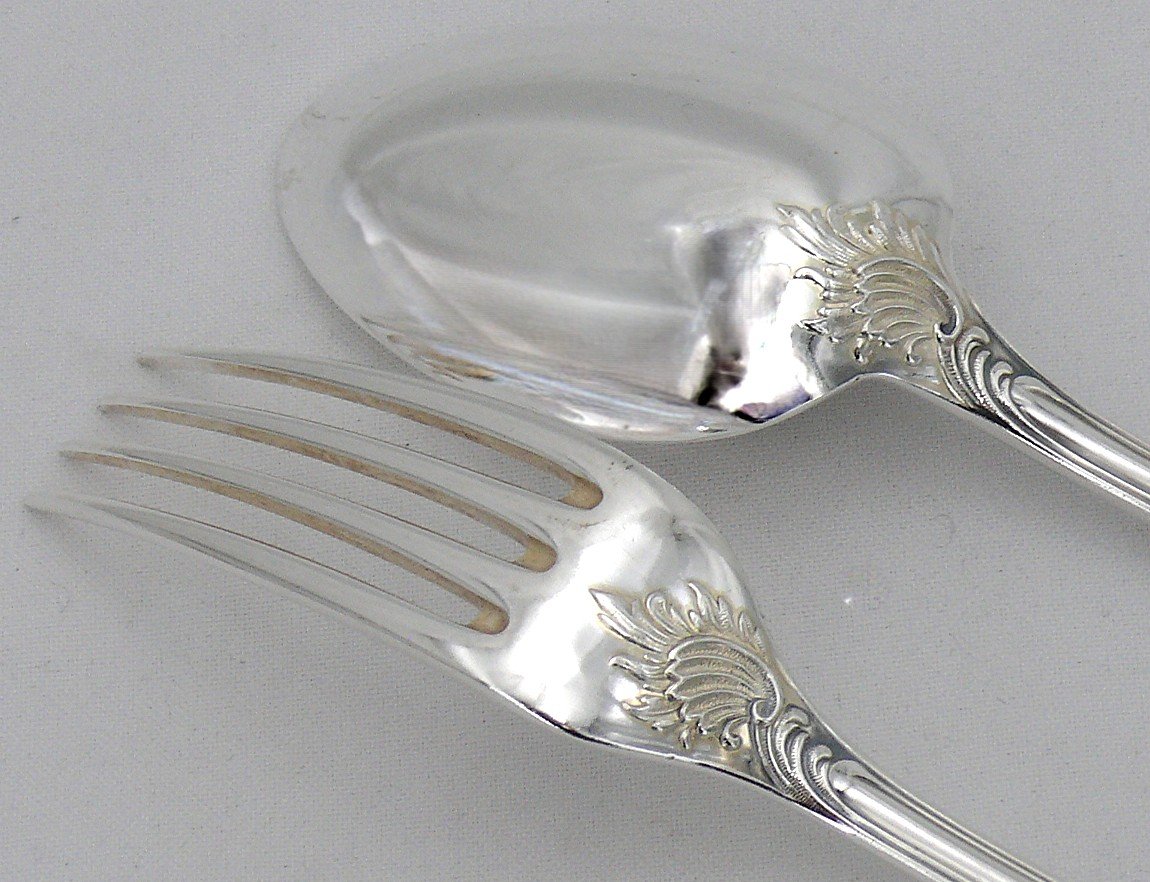 Christofle Marly Model, 61-piece Silver-plated Cutlery Set, In Excellent Condition.-photo-4