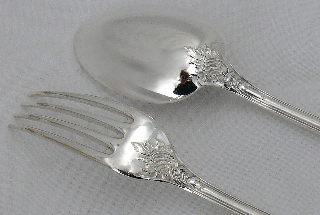 Christofle Marly Model, 37-piece Silver-plated Cutlery Set, In Excellent Condition.-photo-1