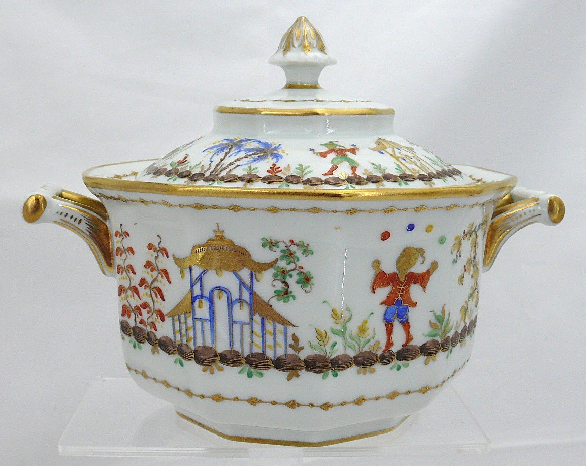 Le Tallec "chinese Circus", Porcelain Terrine, Excellent Condition.-photo-3