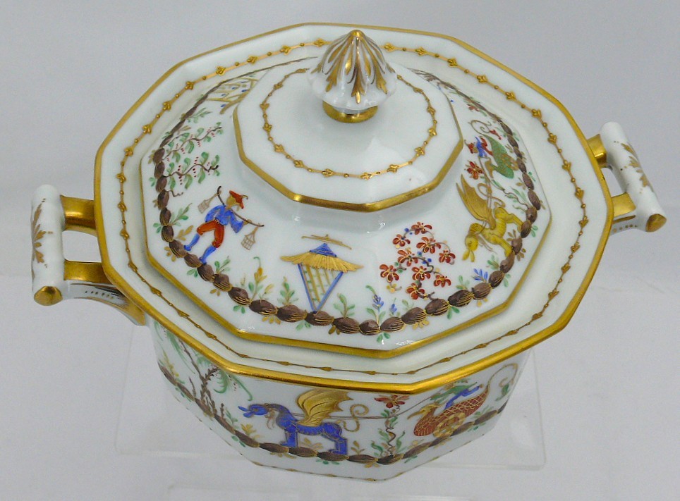 Le Tallec "chinese Circus", Porcelain Terrine, Excellent Condition.
