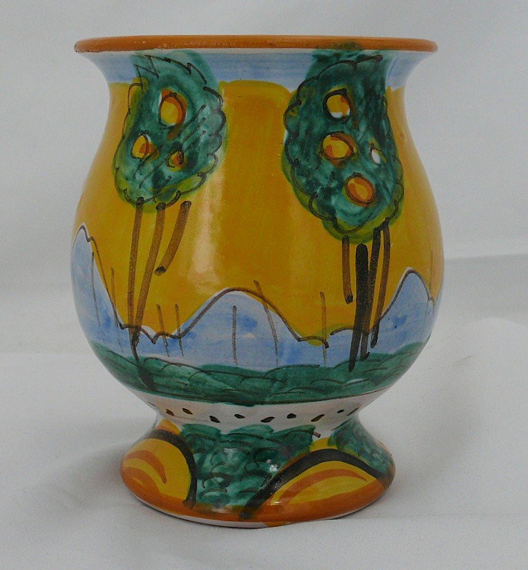 Christian Dior, Vase, Pot à Décor De Cavalier En Majolique Italienne.-photo-4