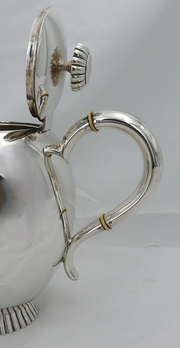 Wilkens Und Söhne, Coffee Pot, Jug, Sterling Silver, Art Deco, Excellent Condition.-photo-4