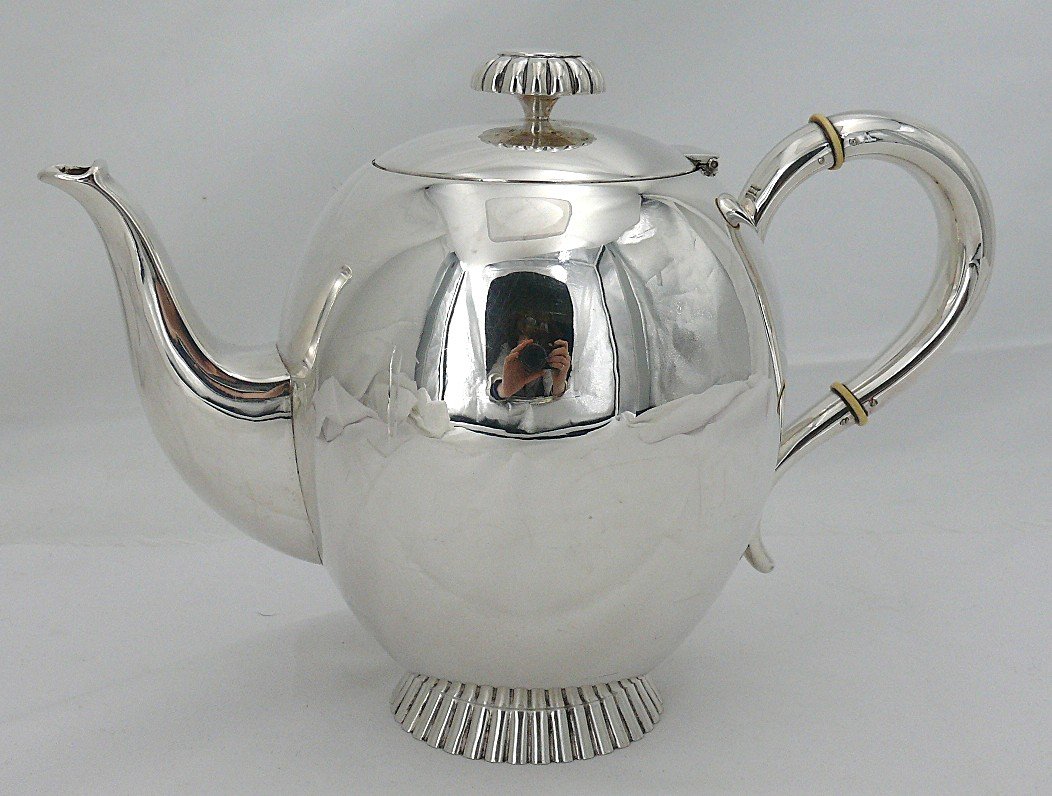 Wilkens Und Söhne, Coffee Pot, Jug, Sterling Silver, Art Deco, Excellent Condition.-photo-1