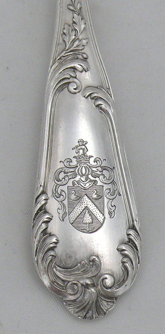 Henri Soufflot, Ménagère Set De 84 Pièces En Argent Massif Minerve, Armoiries.-photo-1