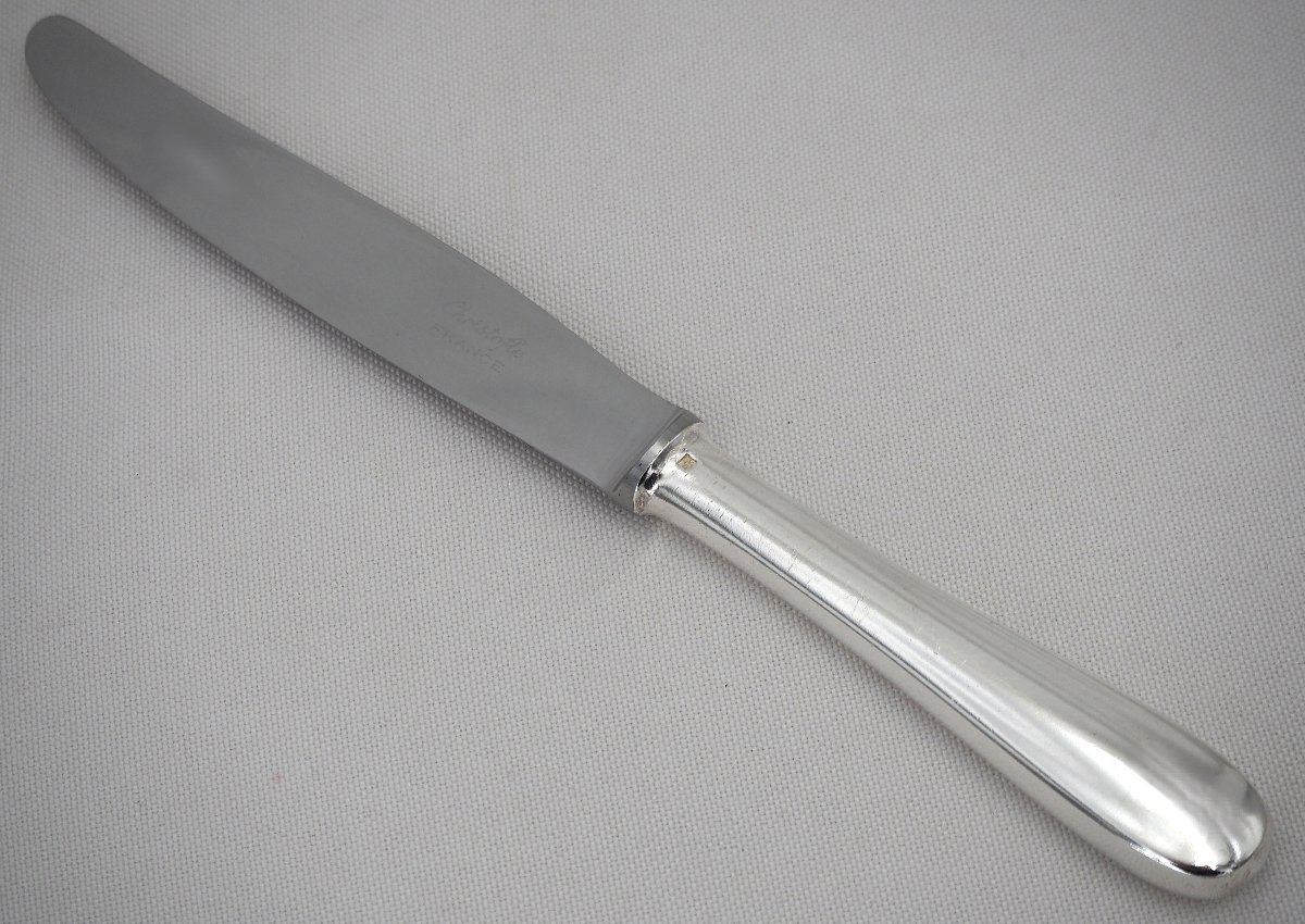 Christofle Modèle Dax, 12 Couteaux De Table En Métal Argenté, En Excellent état.-photo-3