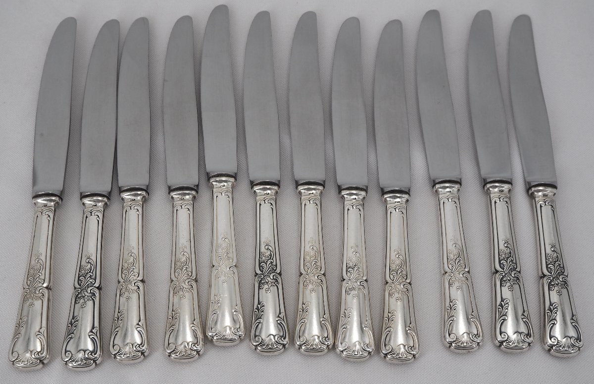 Ménagère Set De 74 Pièces De Style Louis XV En Métal Argenté, Avec Couteaux.-photo-2