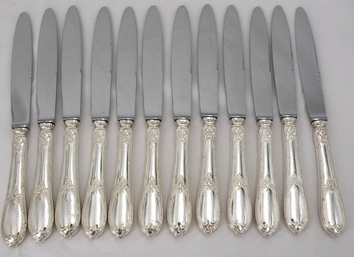 80-piece Silver-plated Cutlery Set In Louis XVI Style, Rubans Model.-photo-3