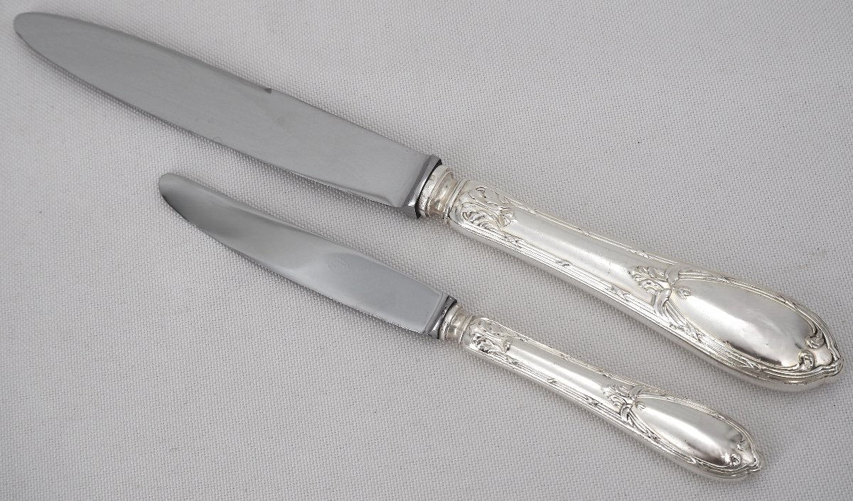 80-piece Silver-plated Cutlery Set In Louis XVI Style, Rubans Model.-photo-2