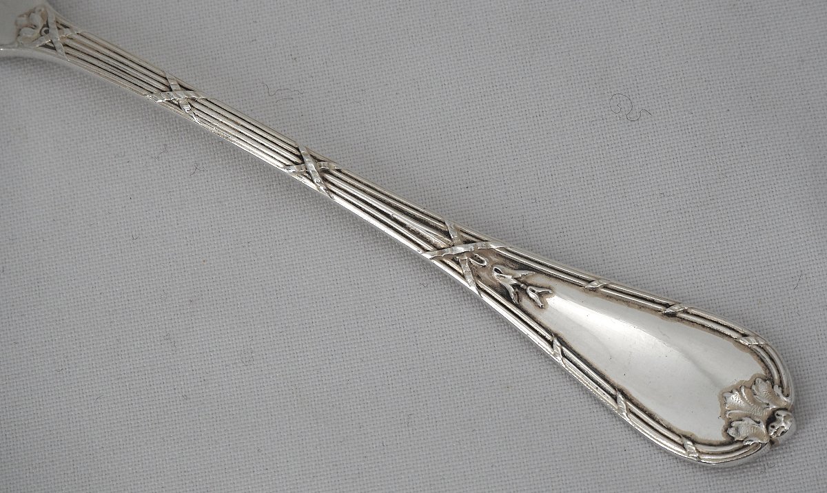 Christofle Rubans, Clochettes Model, 12 Silver-plated Oyster Forks.-photo-4