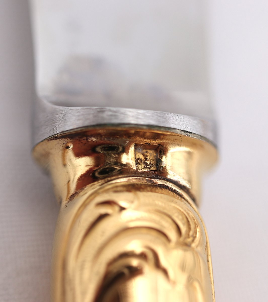 Christofle modèle Marly doré, ménagère set 61 pièces en métal doré, proche du neuf.-photo-6