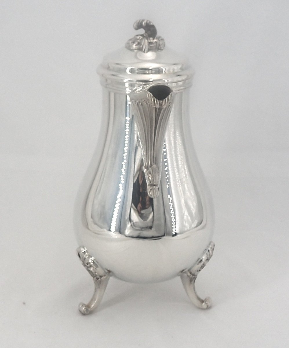 Christofle, Marly Pompadour Model, Jug, Coffee Maker, Teapot, Almost New.-photo-3