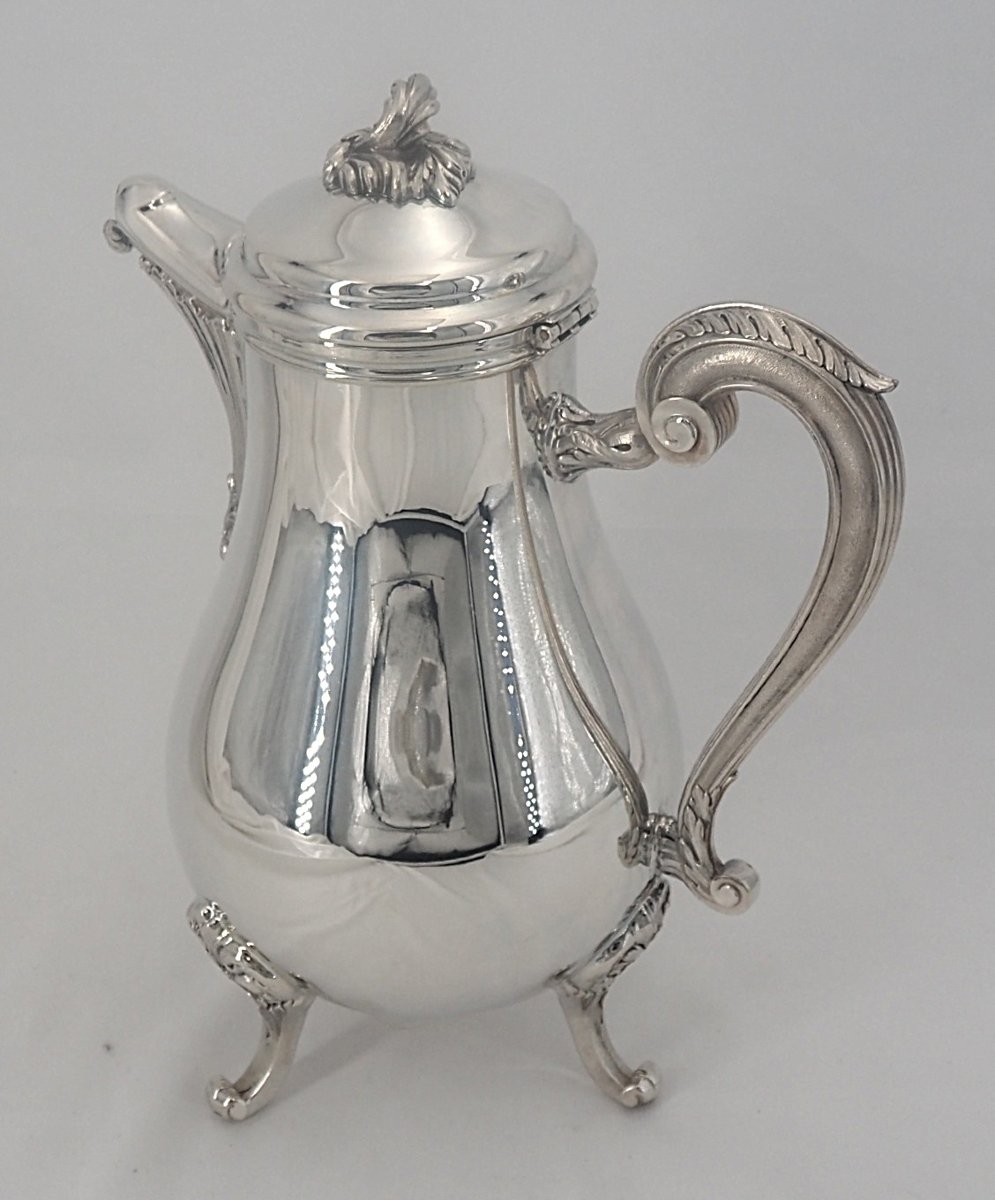 Christofle, Marly Pompadour Model, Jug, Coffee Maker, Teapot, Almost New.-photo-2