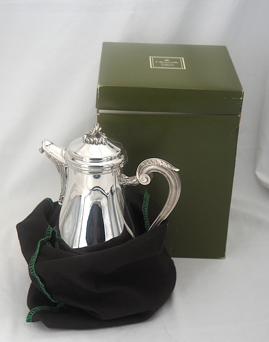 Christofle, Marly Pompadour Model, Jug, Coffee Maker, Teapot, Almost New.