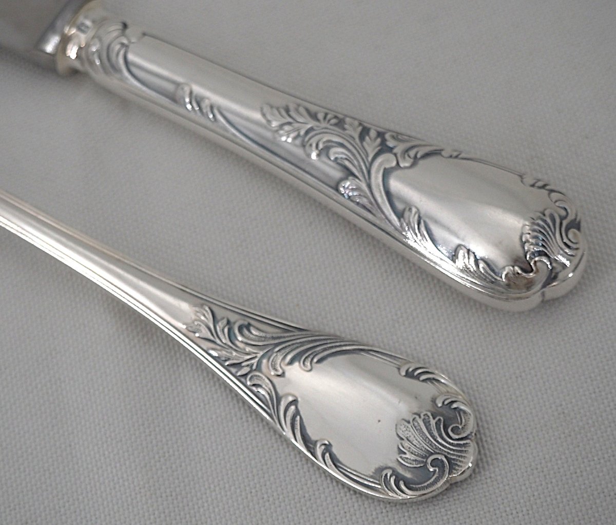 Christofle Marly Model, 31-piece Cutlery Set With Knives For 6 People, Excellent Condition.-photo-4