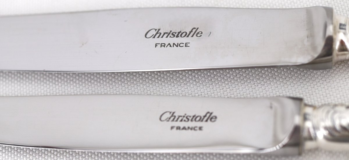 Christofle Marly Model, 31-piece Cutlery Set With Knives For 6 People, Excellent Condition.-photo-2