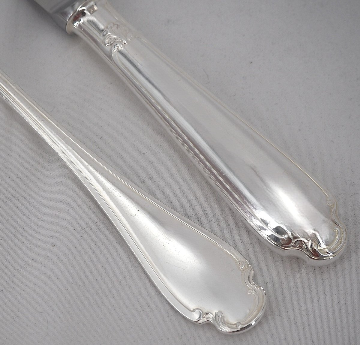 Christofle Pompadour Model, 142-piece Cutlery Set, Silver-plated Metal, Excellent Condition.-photo-4
