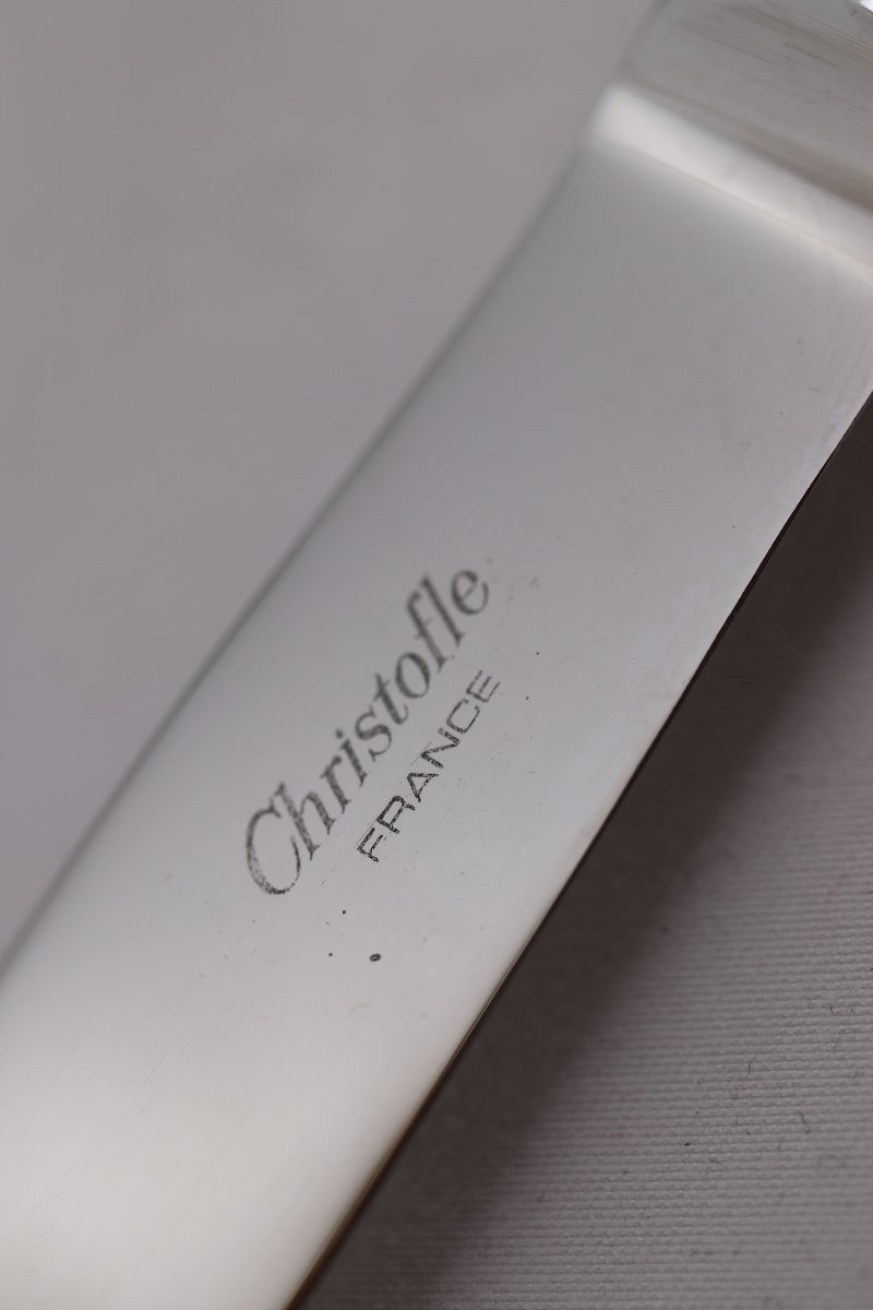 Christofle Pompadour Model, 142-piece Cutlery Set, Silver-plated Metal, Excellent Condition.-photo-4