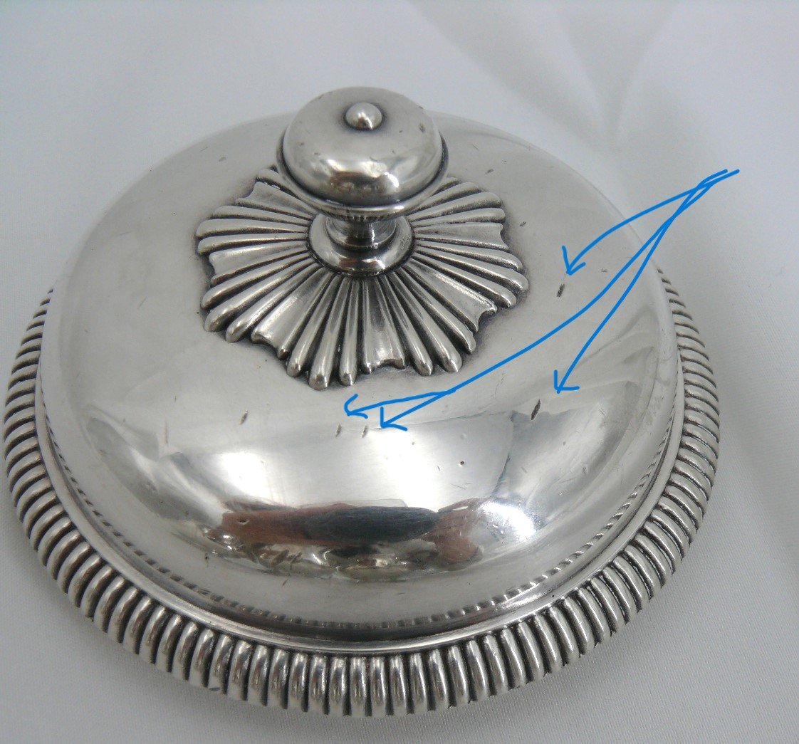 Christofle Lauzun Model, Gadroons, 3-piece Tea/coffee Set In Silver-plated Metal.-photo-8