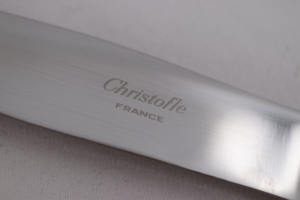Christofle Model América, Art Deco, 12 Silver-plated Table Knives, In Excellent Condition.-photo-6