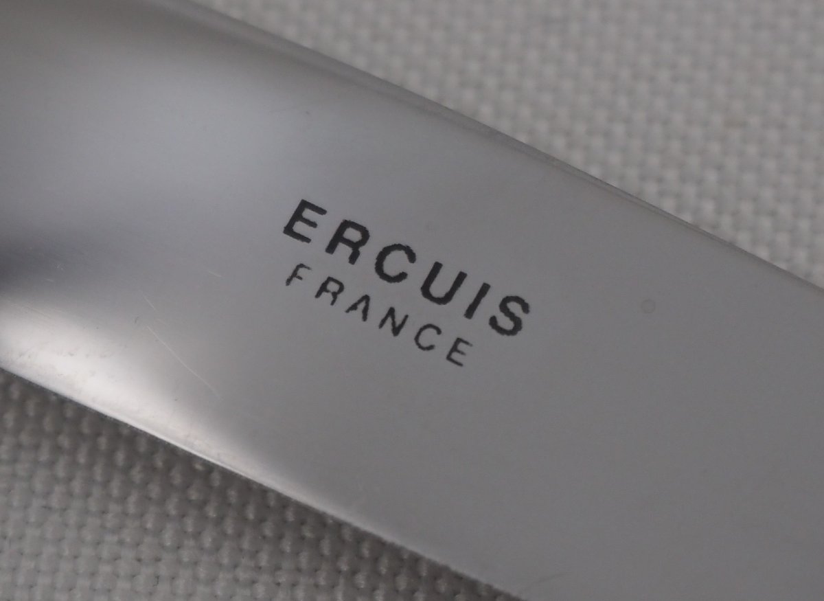 Ercuis Dubarry Model, From Barry, 24 Knives, 12 Table Knives + 12 Cheese Knives, Silver Metal.-photo-2