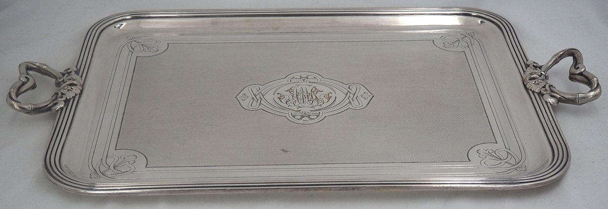 Christofle, Art Nouveau Silver-plated Tray, Very Good Condition.-photo-2
