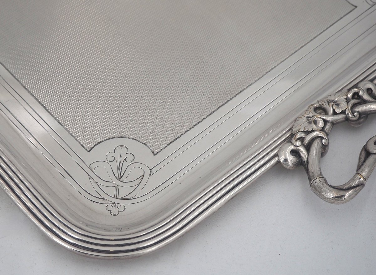 Christofle, Art Nouveau Silver-plated Tray, Very Good Condition.-photo-2