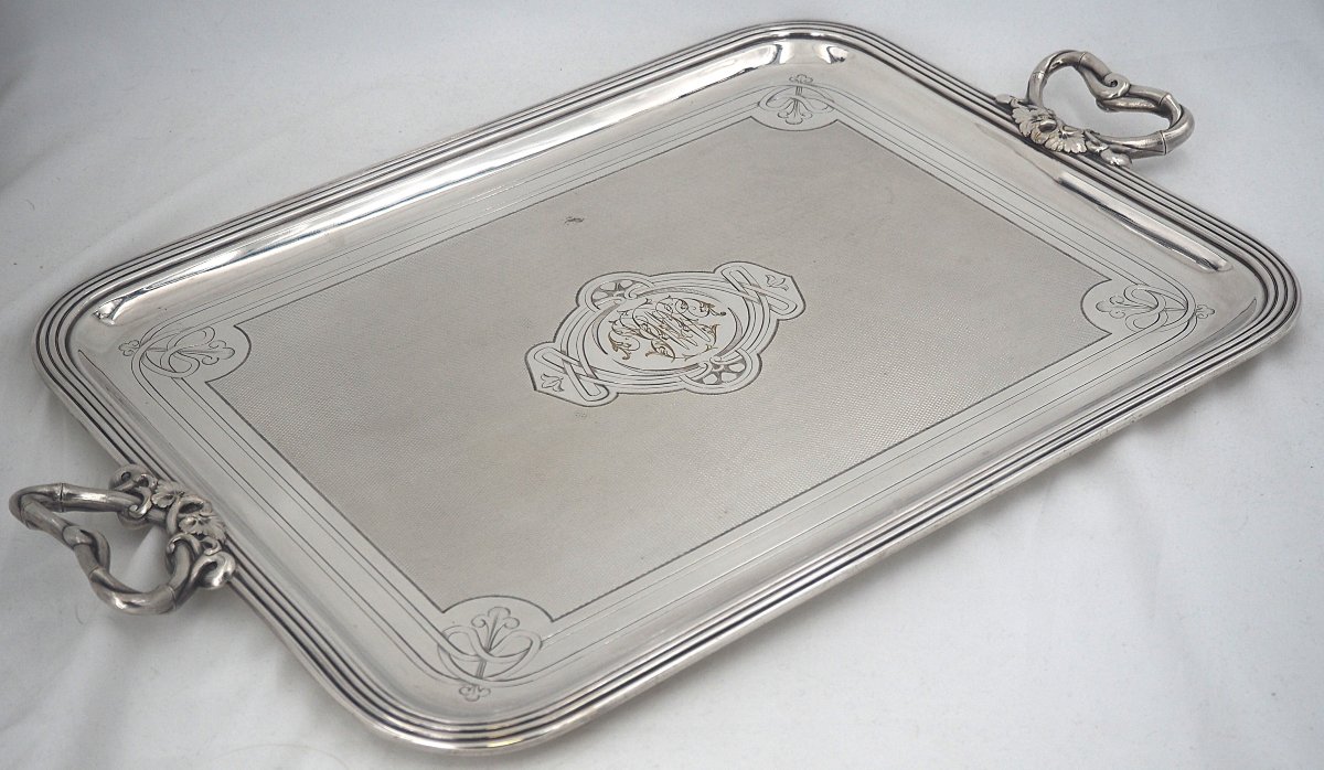 Christofle, Art Nouveau Silver-plated Tray, Very Good Condition.-photo-3
