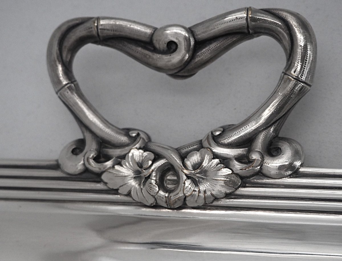 Christofle, Art Nouveau Silver-plated Tray, Very Good Condition.-photo-4