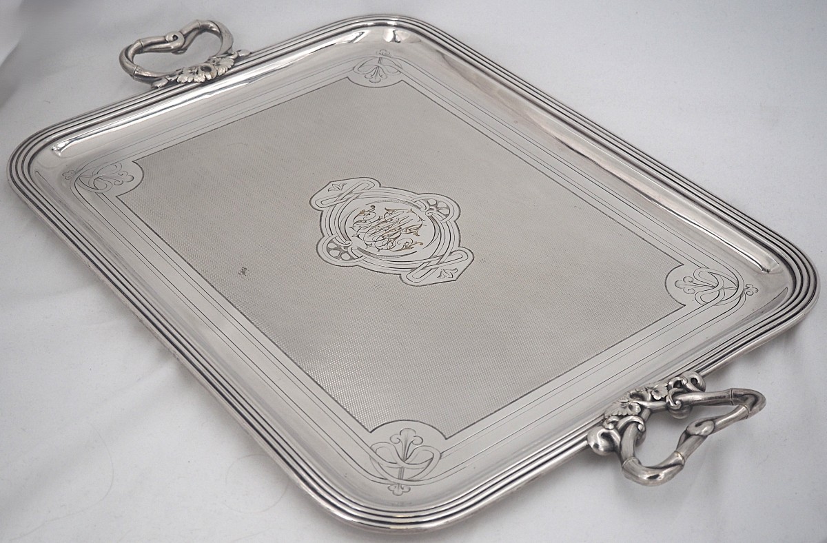 Christofle, Art Nouveau Silver-plated Tray, Very Good Condition.