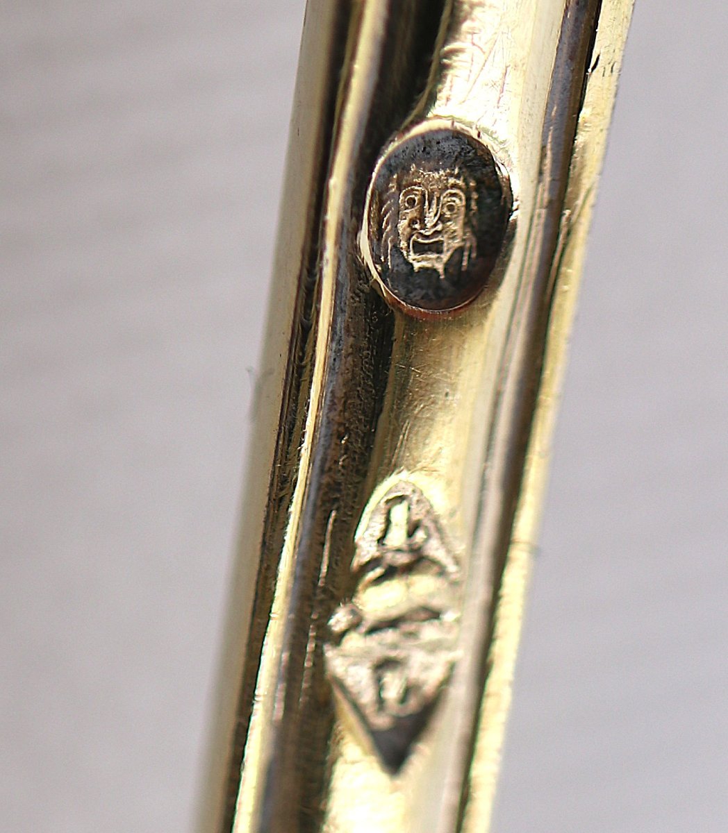 10 cuillères à thé, café en argent massif vermeil, Vieillard, XIXe, 1818-1838.-photo-4