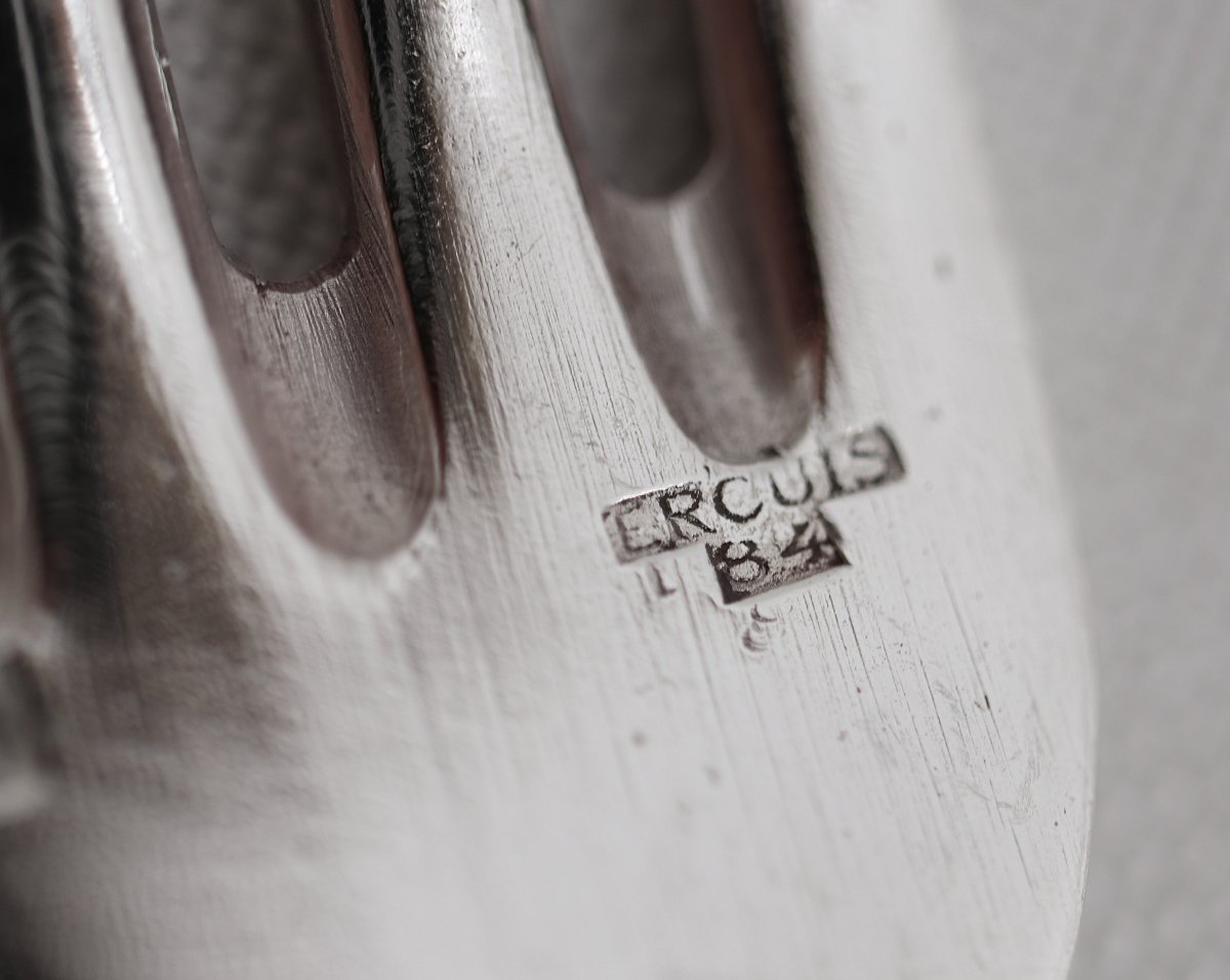 Ercuis 37-piece Cutlery Set, Design Style, Vintage, 60s, Silver Metal.-photo-5