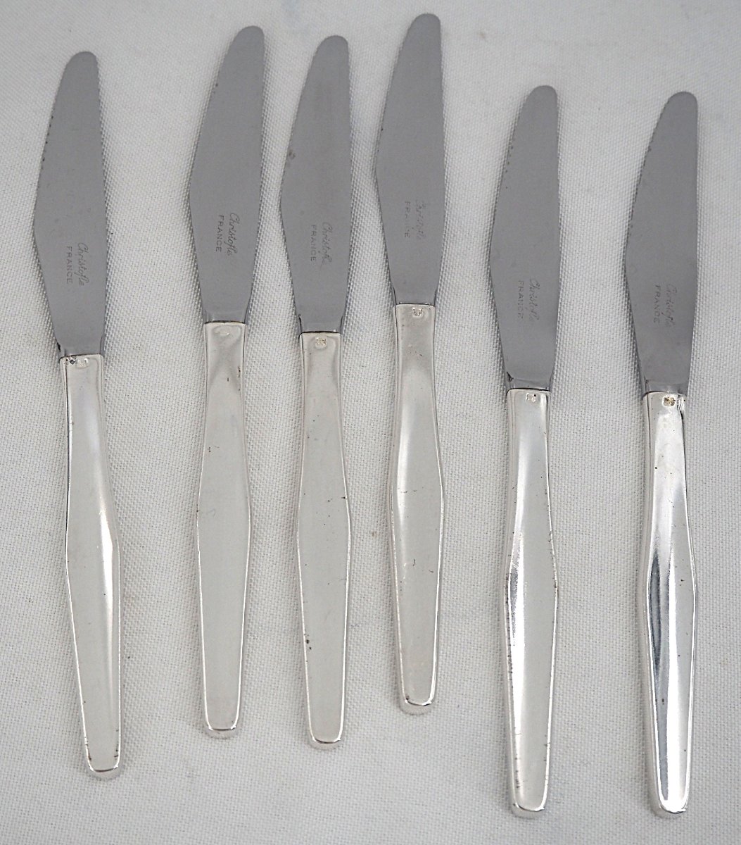 Christofle Orly Model, 24-piece Cutlery Set With Knives, For 6 People, Excellent Condition.-photo-2
