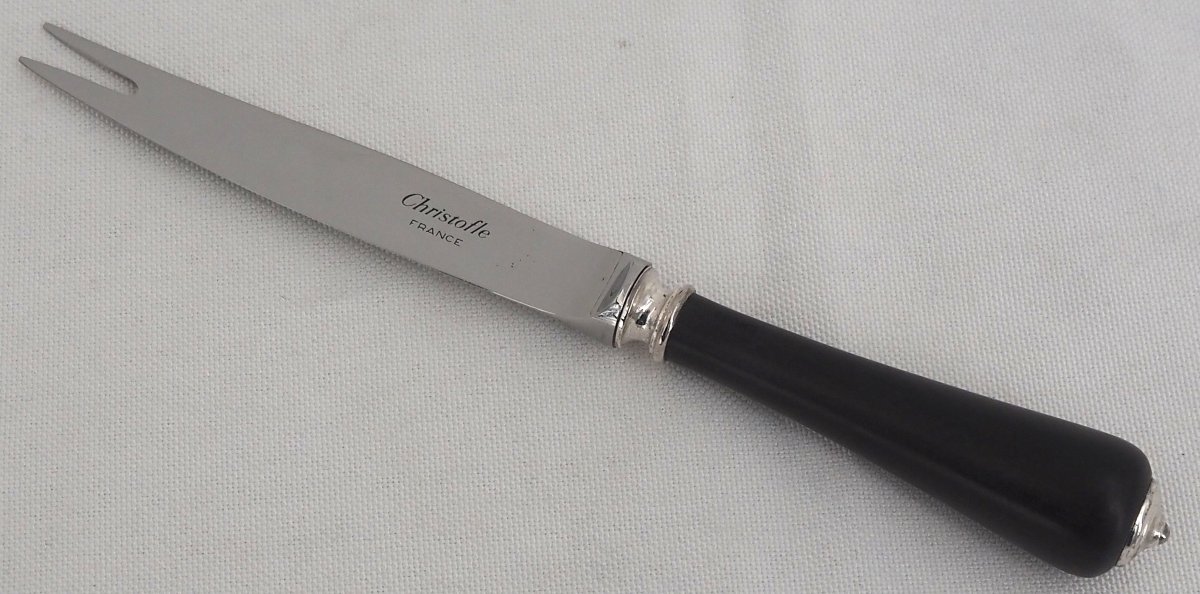 Christofle, Ice/ice Cube Set, Silver-plated Metal And Ebony, Near New Condition.-photo-3