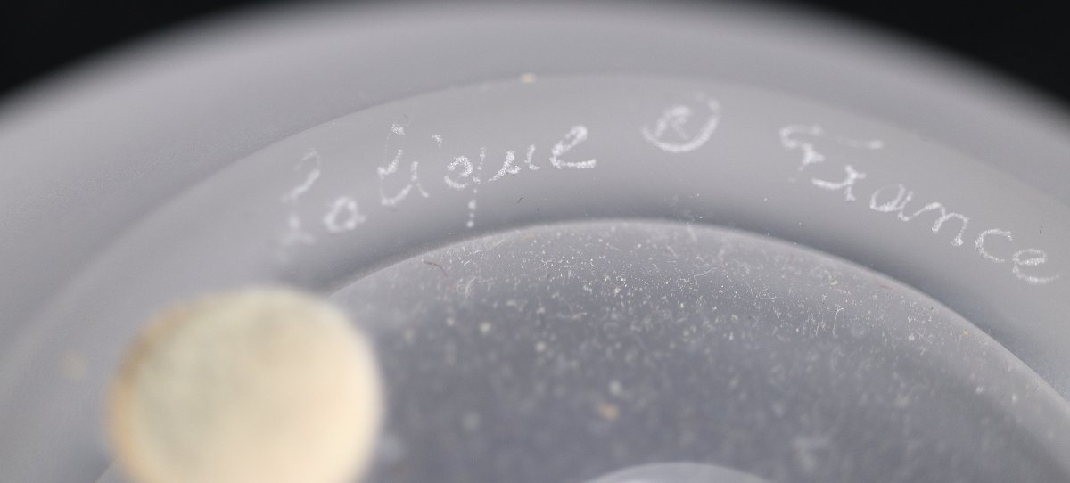 Lalique pour Nina Ricci, flacon pomme "fille d'Eve", intact, cristal, signé.-photo-7