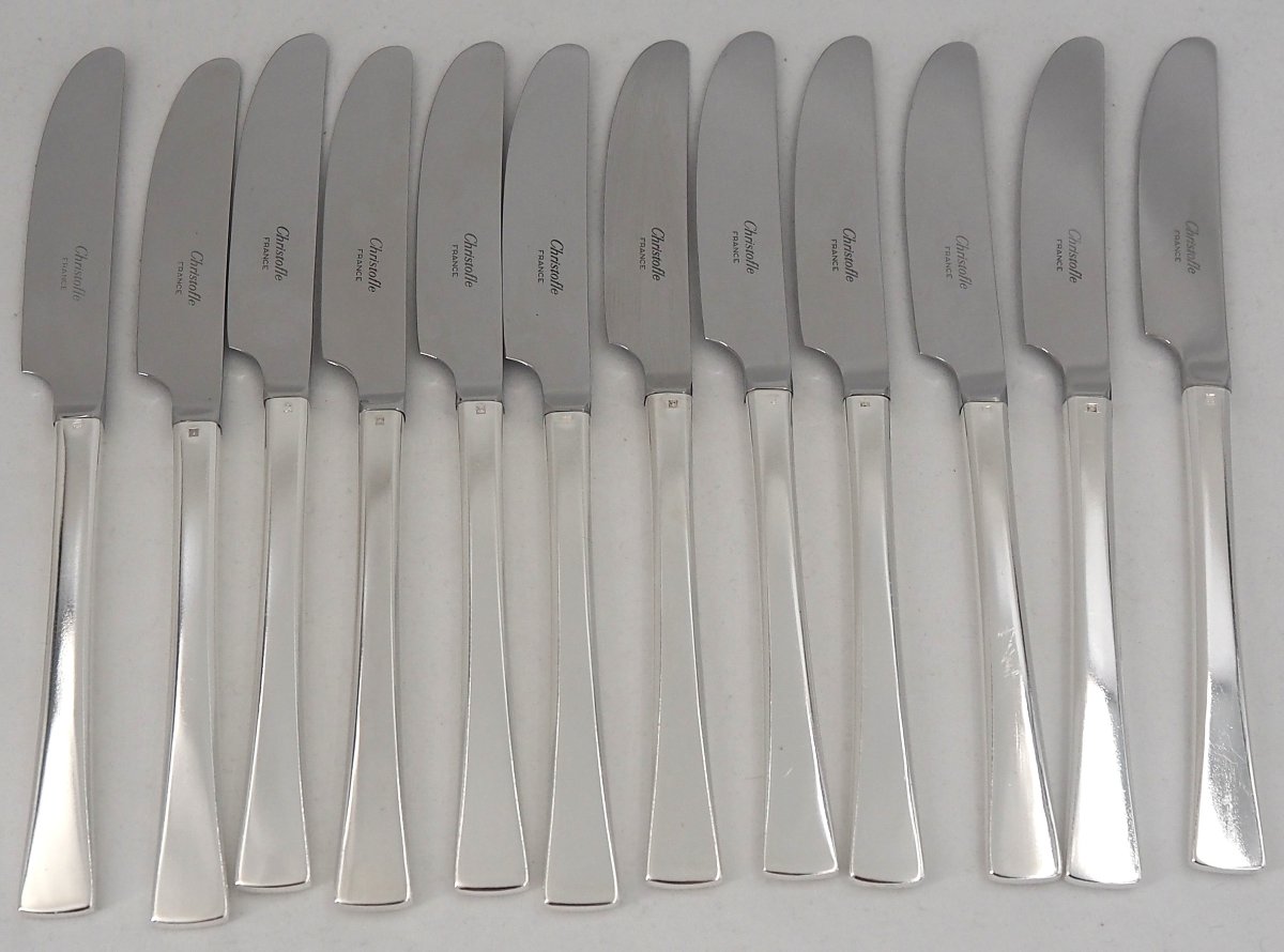 Christofle modèle Concorde, ménagère set 144 pièces, métal argenté, proche du neuf.-photo-3