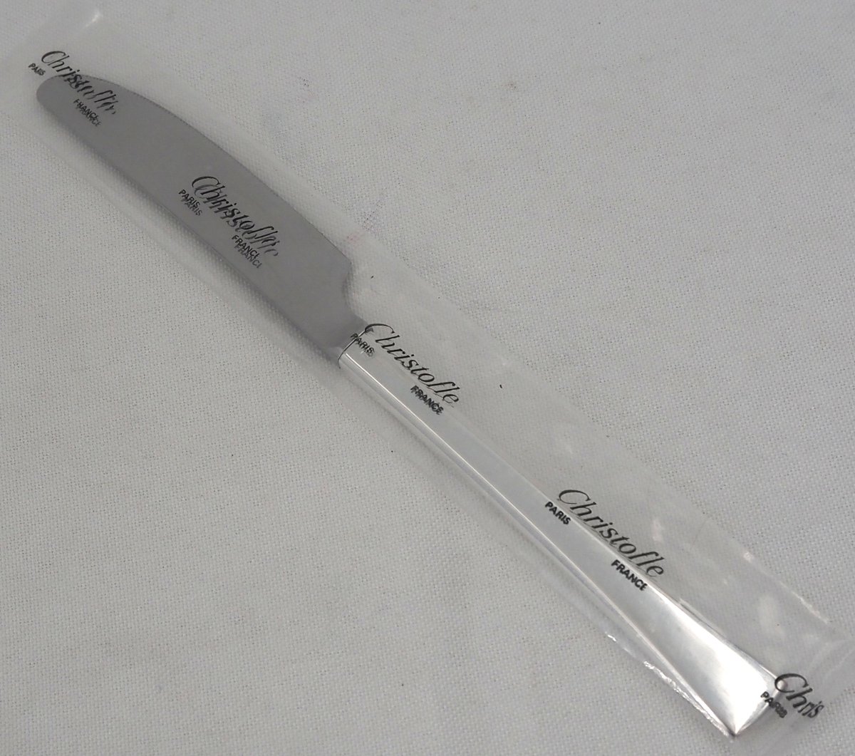 Christofle modèle Concorde, 12 couteaux de table, 23,5 cm, neufs sous blisters scellés.-photo-4