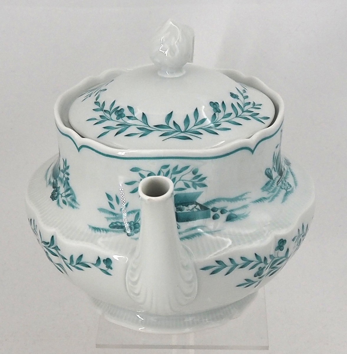 Haviland Limoges "les Islettes" 6 tasses et 6 sous tasses à thé, + théière.-photo-4