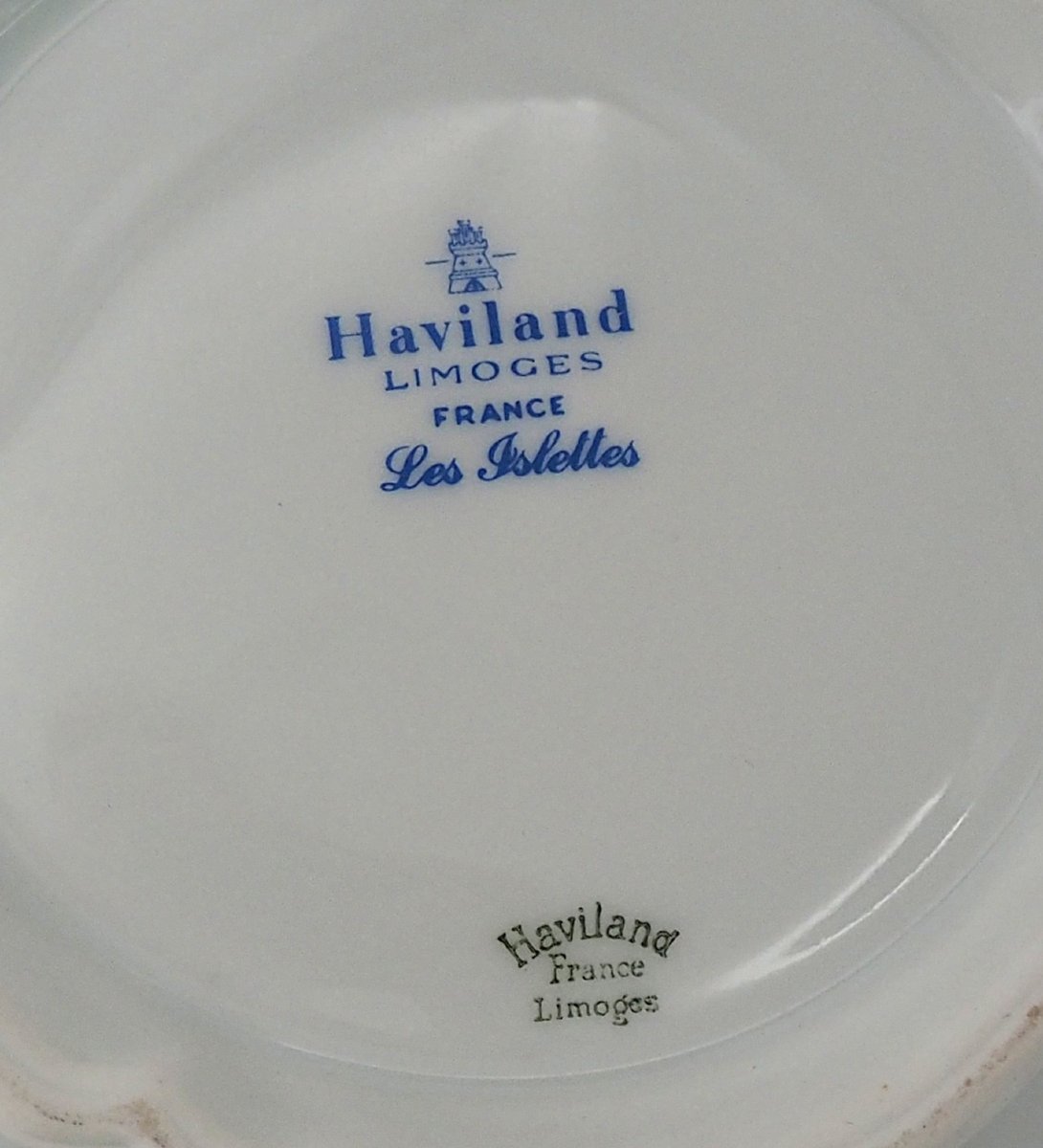 Haviland Limoges "les Islettes" 6 tasses et 6 sous tasses à thé, + théière.-photo-7
