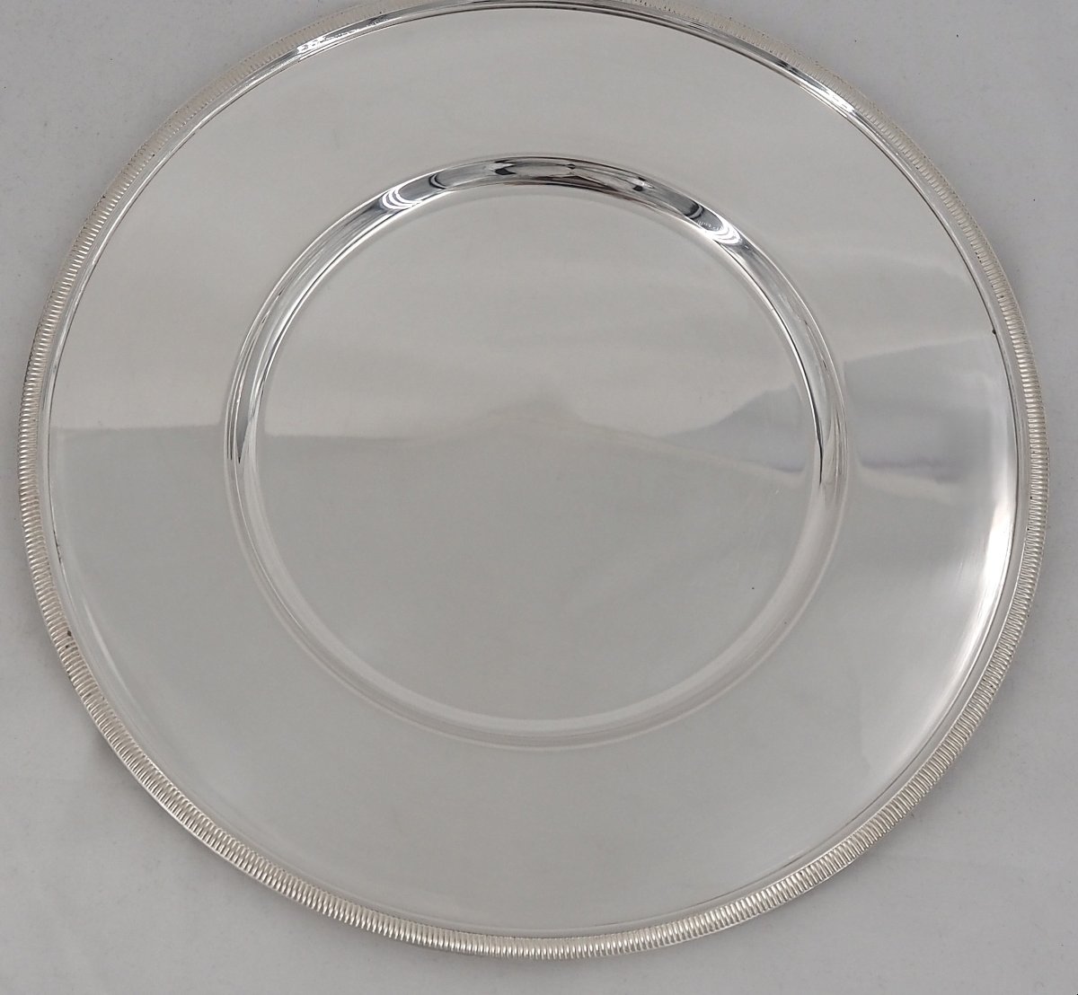 Christofle, 12 Presentation Plates, Godrons Model, Silver-plated Metal, Very Good Condition.-photo-4