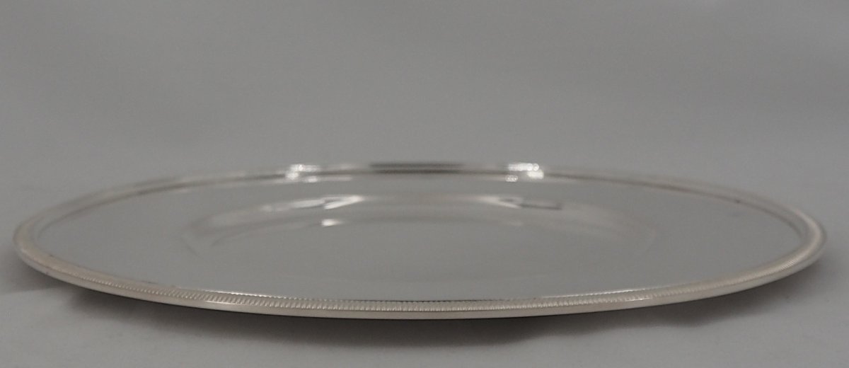 Christofle, 12 Presentation Plates, Godrons Model, Silver-plated Metal, Very Good Condition.-photo-5