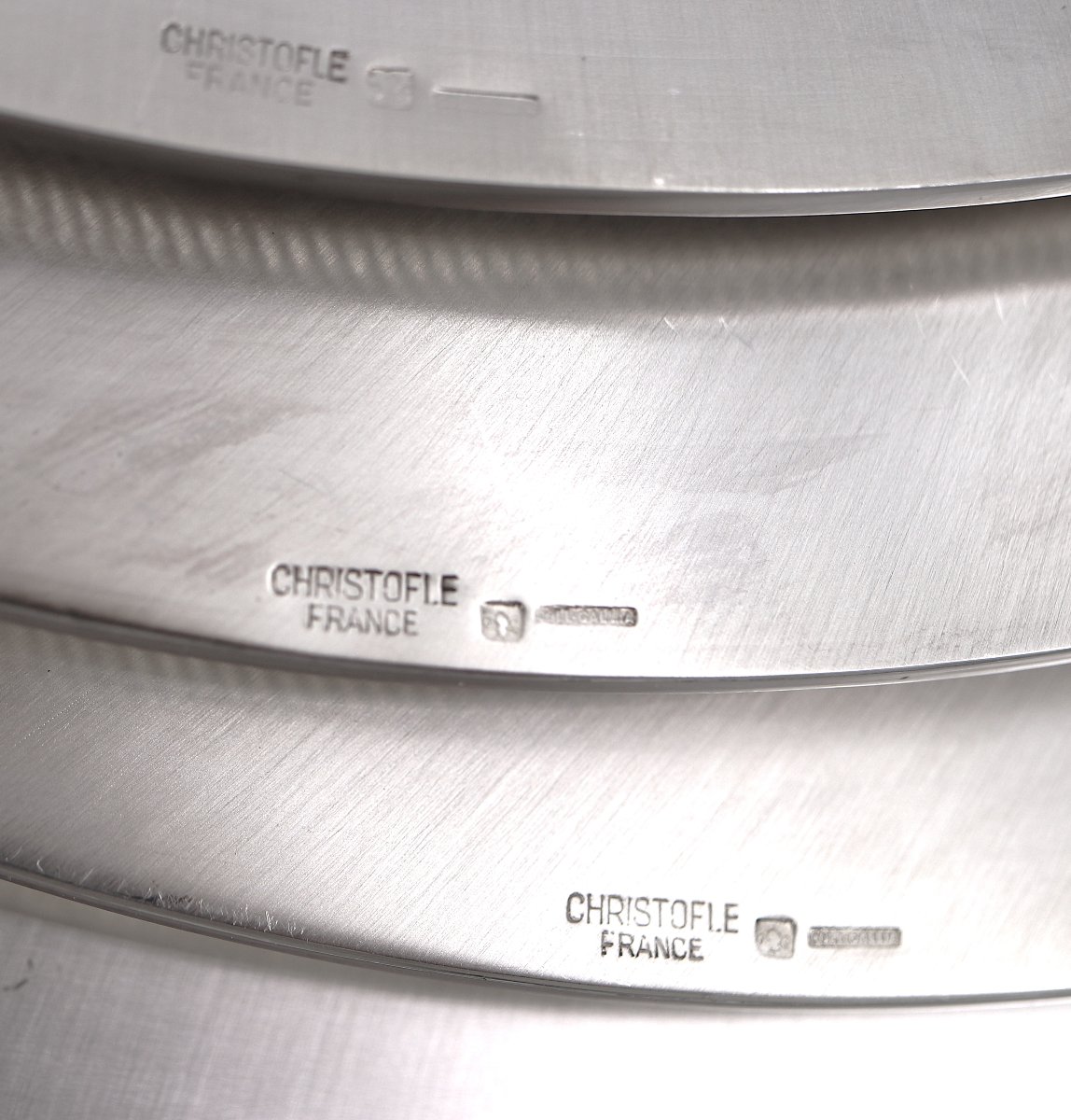 Christofle, 12 Presentation Plates, Godrons Model, Silver-plated Metal, Very Good Condition.-photo-7